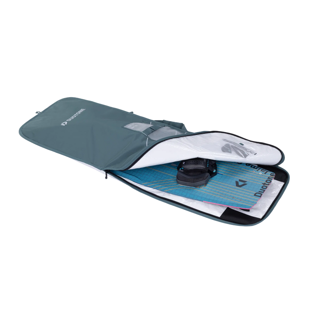 Funda protectora para tabla de kitesurf TwinTip Duotone Boardbag Single TwinTip 2026 en color verde pizarra Slate Green
