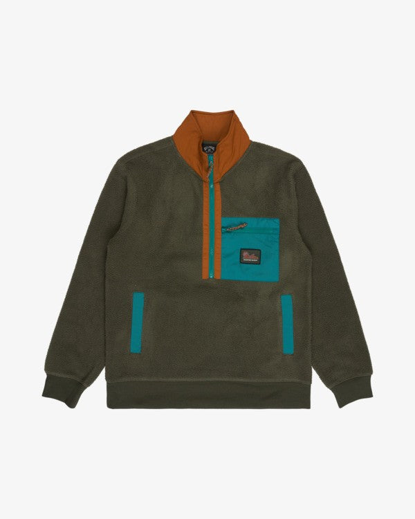 Forro polar con media cremallera para hombre Billabong Boundary Shore en color marrón