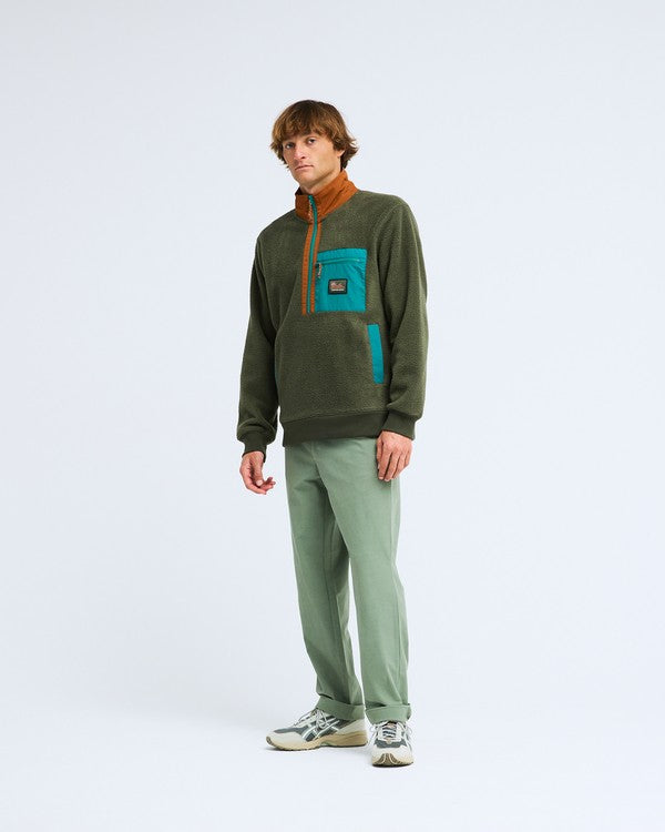 Forro polar con media cremallera para hombre Billabong Boundary Shore en color marrón