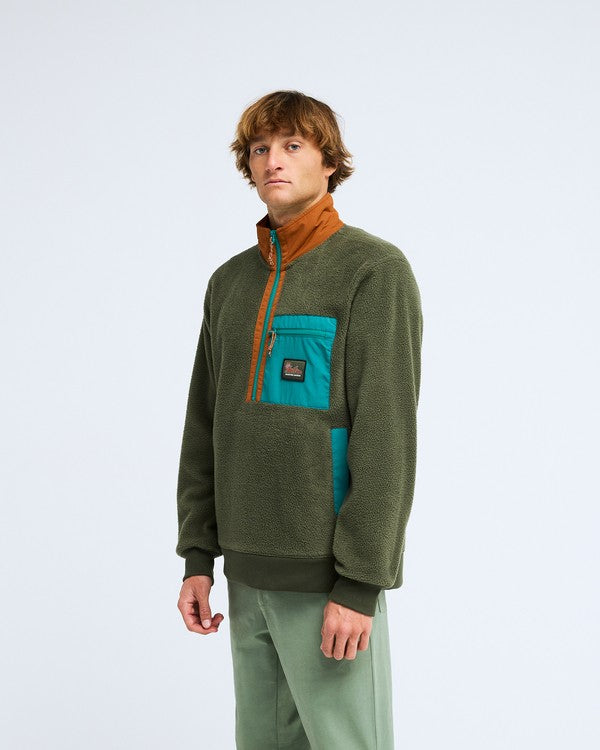 Forro polar con media cremallera para hombre Billabong Boundary Shore en color marrón