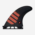 Set de quillas de surf Futures F4 Alpha Small en compuesto texturizado gris carbono y rojo
