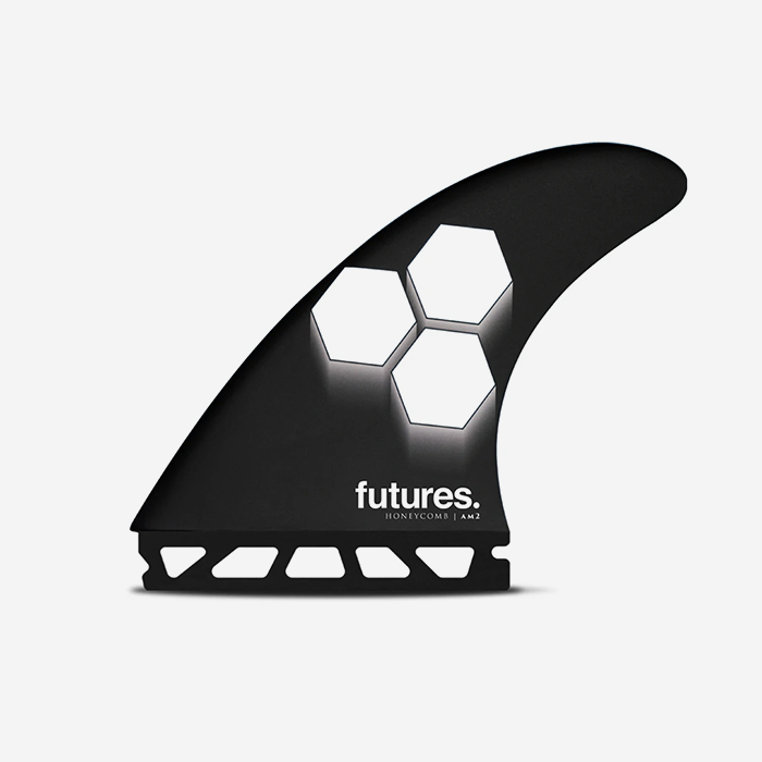 Set de quillas de surf Futures FAM2 RTM Hex Black White en color negro y blanco