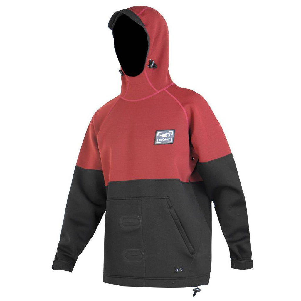 Chaqueta de neopreno cortavientos de 1mm con capucha para hombre Soöruz Outside color rojo