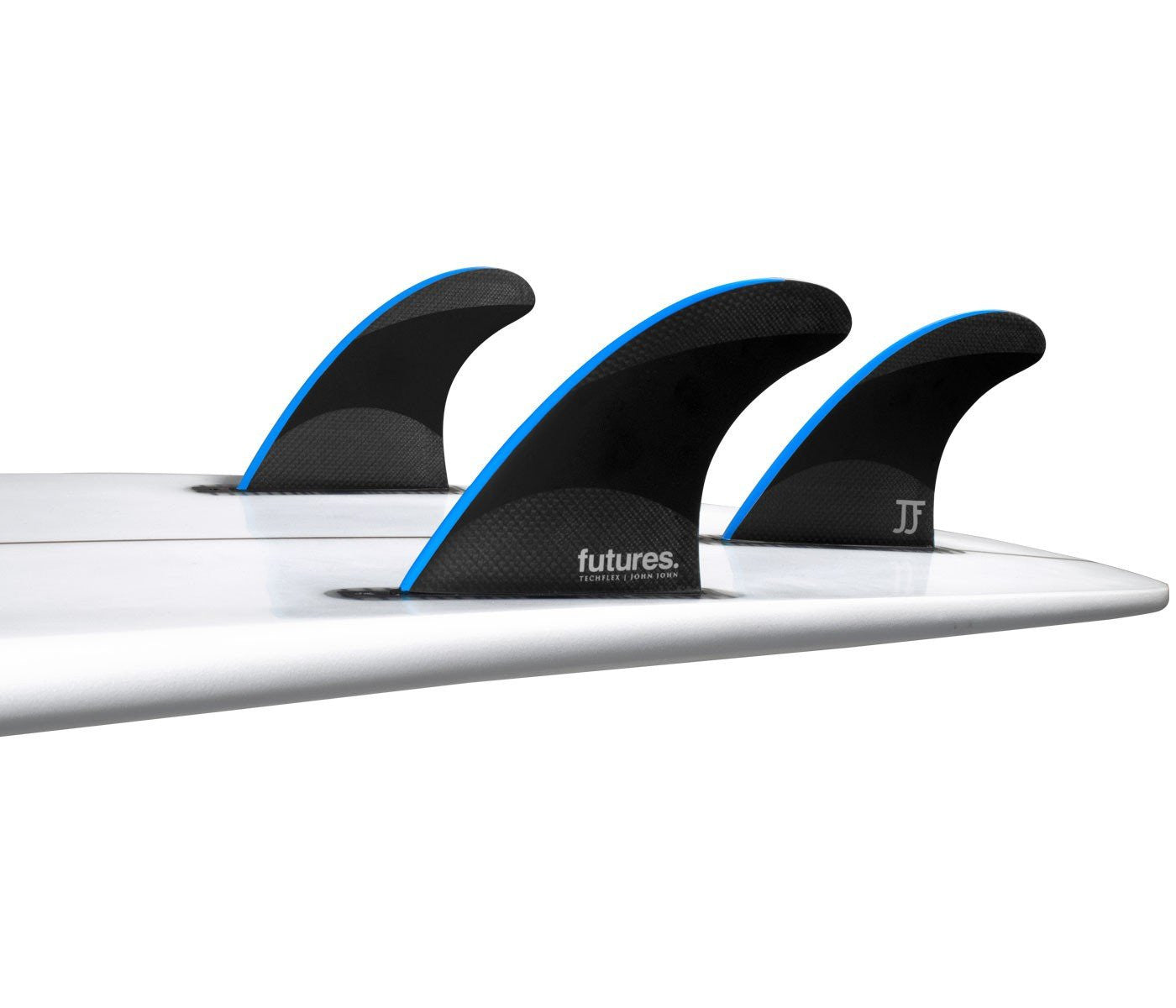 Set de quillas de surf Futures John John Florence Techflex Neon Blue Small en color azul neón y carbono