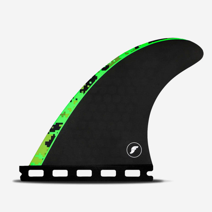 Set de quillas de surf Futures John John Florence Techflex Neon Green XS en color verde neón y carbono