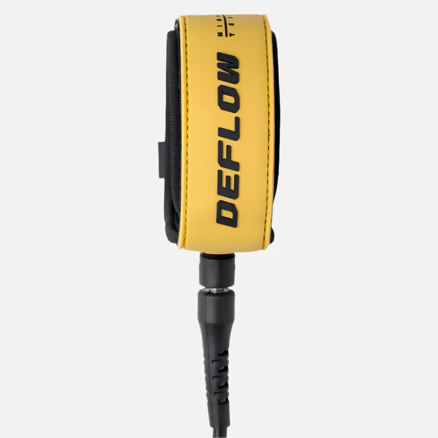 Invento de surf de alta resistencia Deflow Premium Mustard Leash en color amarillo mostaza