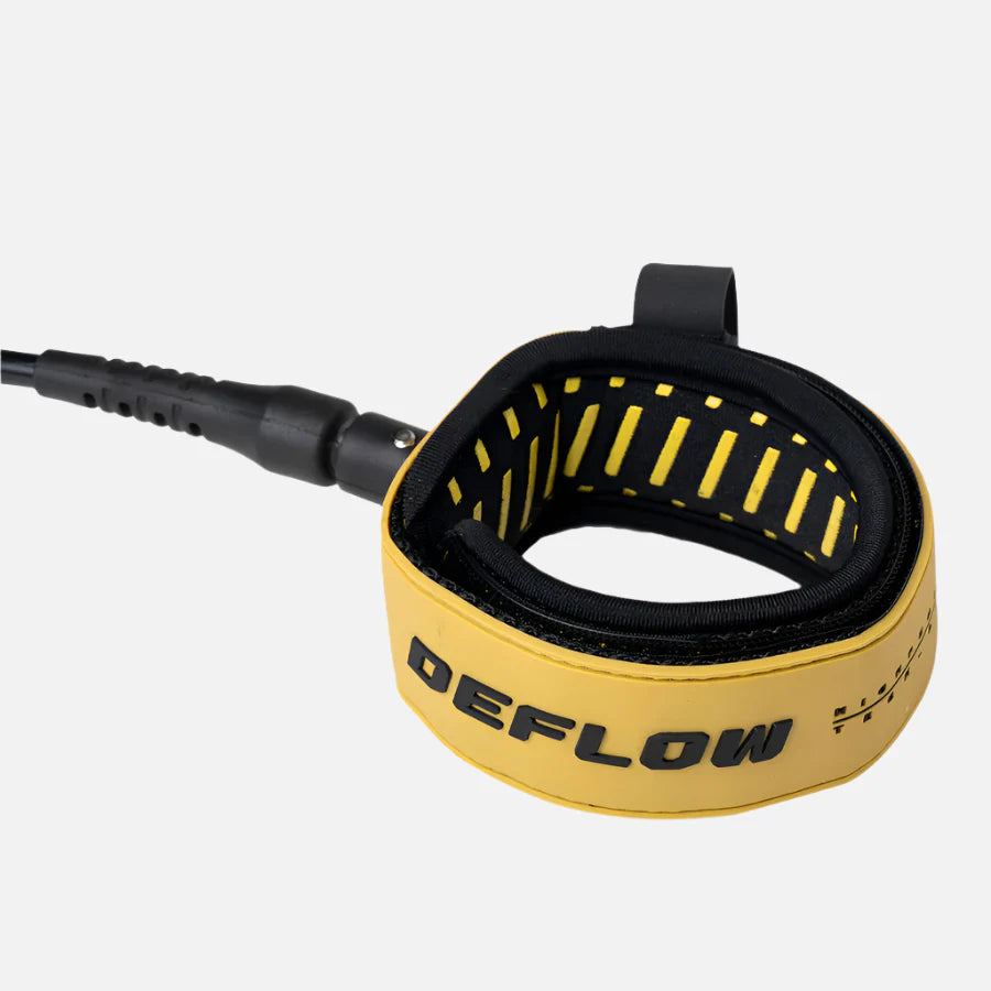 Invento de surf de alta resistencia Deflow Premium Mustard Leash en color amarillo mostaza