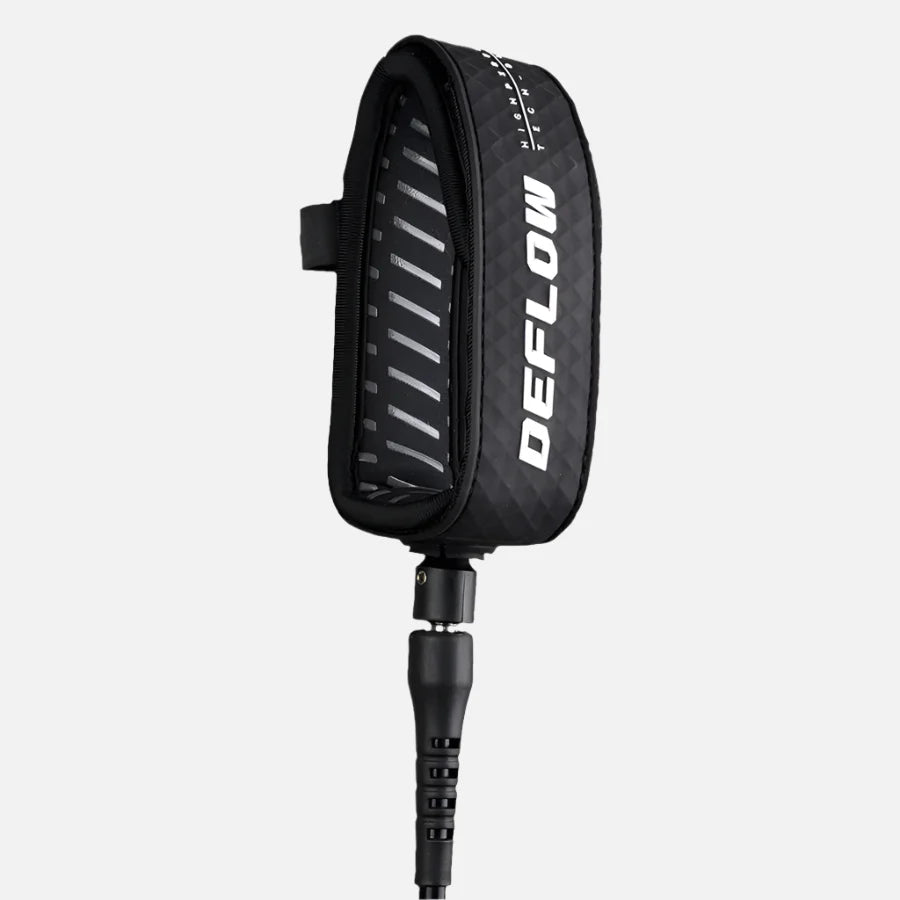 Invento de surf de alta resistencia Deflow Premium Black Leash en color negro