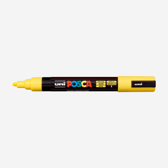 Marcador de pintura acrílica base agua Uni Posca PC-5M punta cónica amarillo