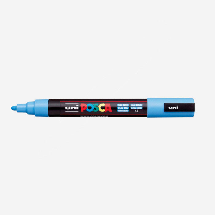 Marcador de pintura acrílica base agua Uni Posca PC-5M punta cónica azul claro