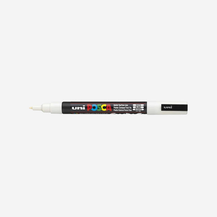 Marcador de Pintura Base Agua Uni Posca PC-3M Punta Fina (0.9 - 1.3 mm) Blanco