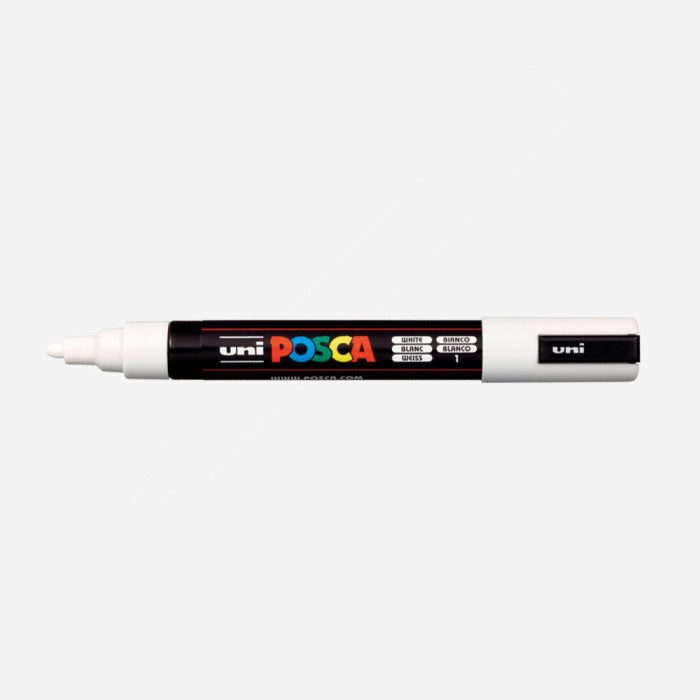 Marcador de pintura acrílica base agua Uni Posca PC-5M punta cónica blanco