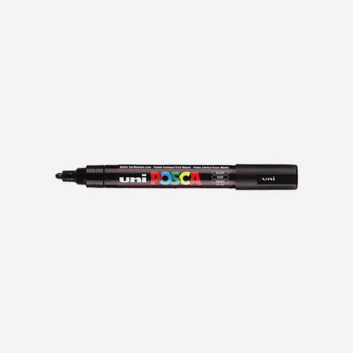 Marcador de pintura acrílica base agua Uni Posca PC-5M punta cónica negro