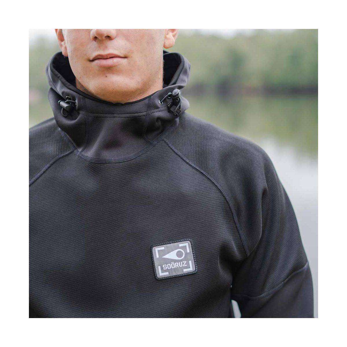 Chaqueta de neopreno cortavientos con capucha para hombre Soöruz Outside color negro
