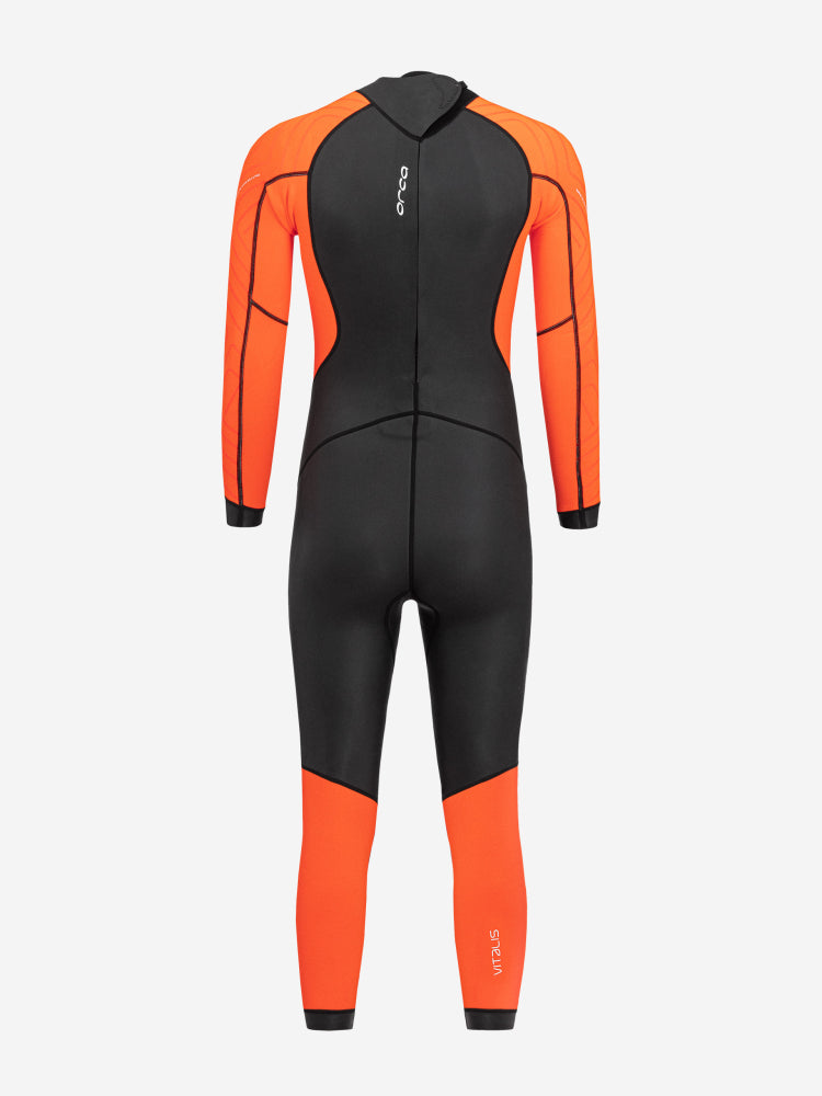 Neopreno de aguas abiertas para hombre Orca Vitalis Hi-Vis con detalles naranjas de alta visibilidad
