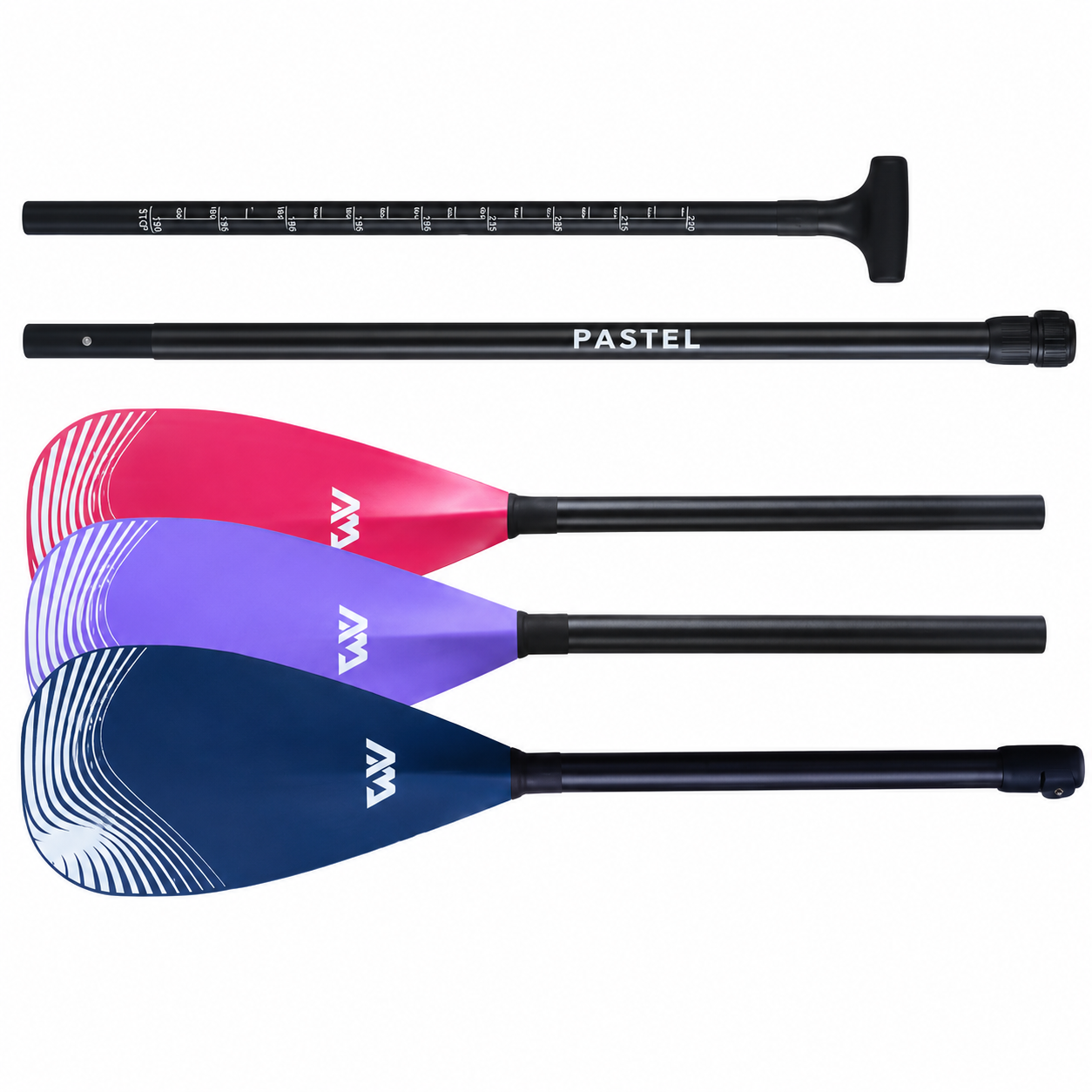 Remo de paddle surf de carbono y fibra de vidrio Aqua Marina Pastel Purple 3 piezas