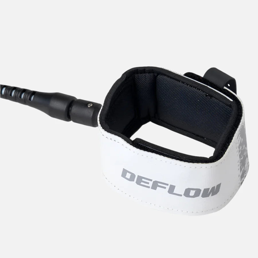 Invento de surf de alta competición Deflow Protech White Leash en color blanco
