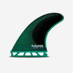 Set de quillas de surf Futures F6 Blackstix 3.0 Medium en color negro y verde translúcido