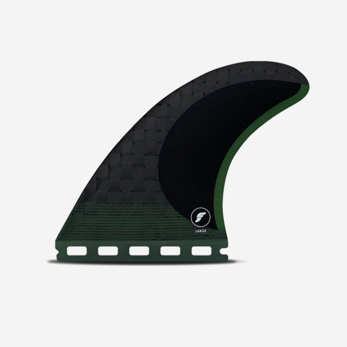 Set de quillas de surf Futures F8 Blackstix 3.0 Large en color negro y verde translúcido