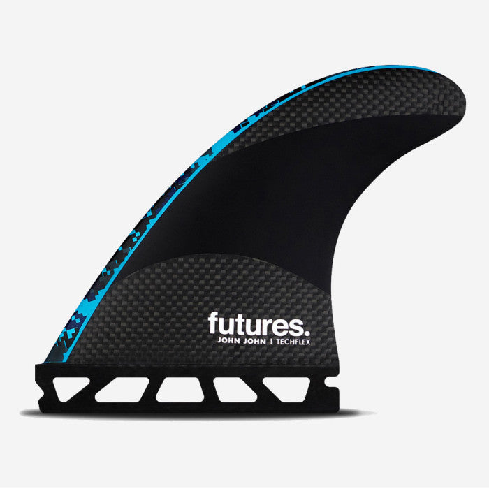 Set de quillas de surf Futures John John Florence Techflex Digi Blue Small en color azul y carbono