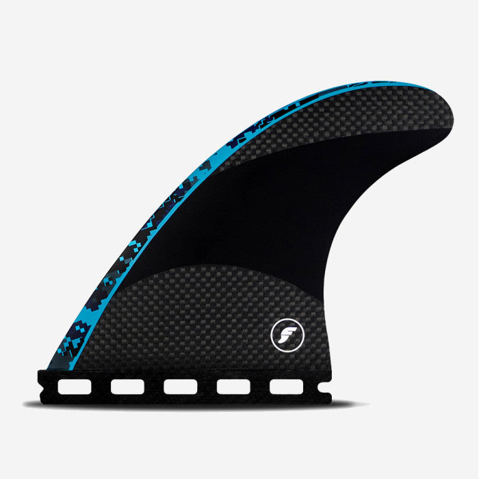 Set de quillas de surf Futures John John Florence Techflex Digi Blue Small en color azul y carbono