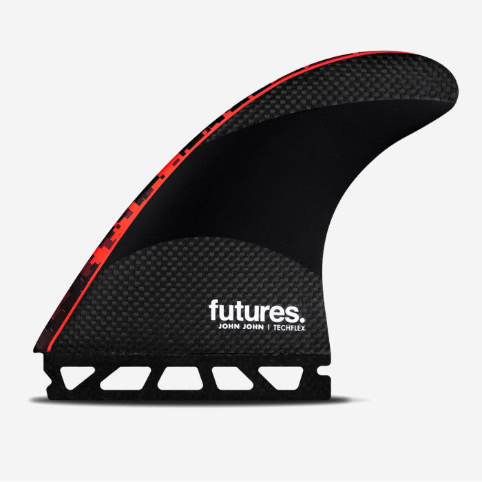 Set de quillas de surf Futures John John Florence Techflex Neon Red Large en color rojo neón y carbono