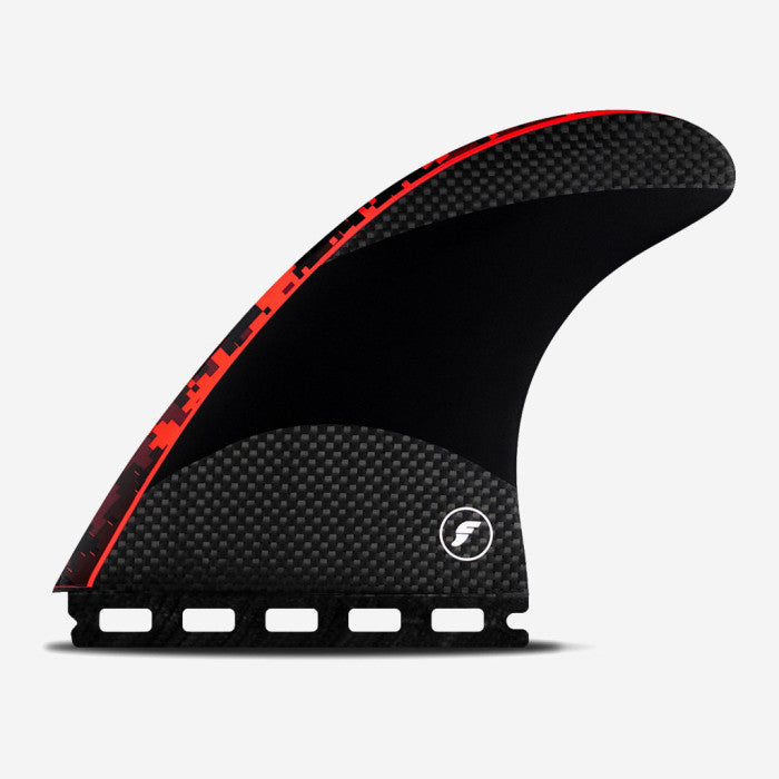 Set de quillas de surf Futures John John Florence Techflex Neon Red Large en color rojo neón y carbono