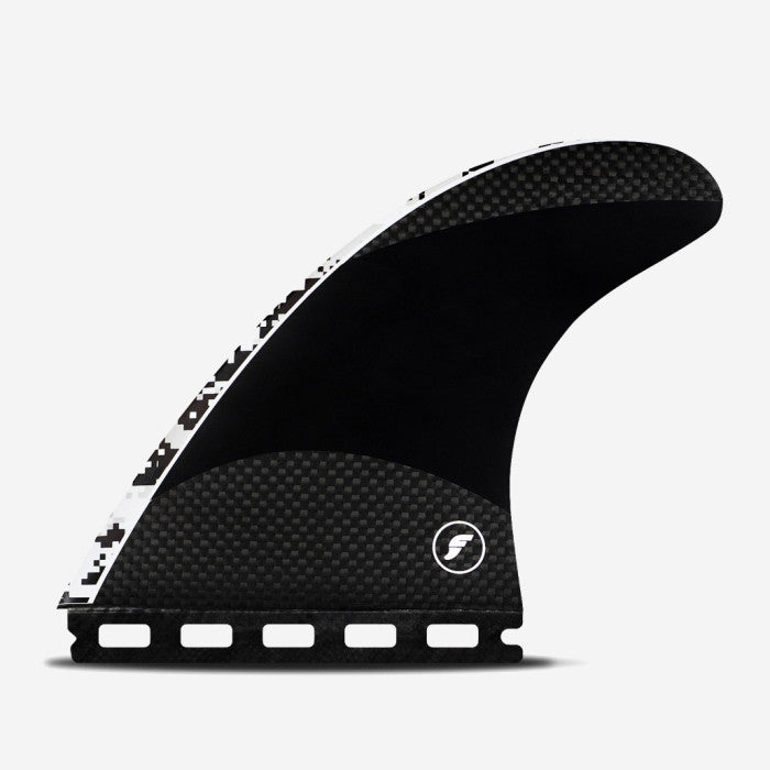 Set de quillas de surf Futures John John Florence Techflex White Medium en color blanco y carbono negro