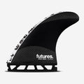 Set de quillas de surf Futures John John Florence Techflex White Medium en color blanco y carbono negro