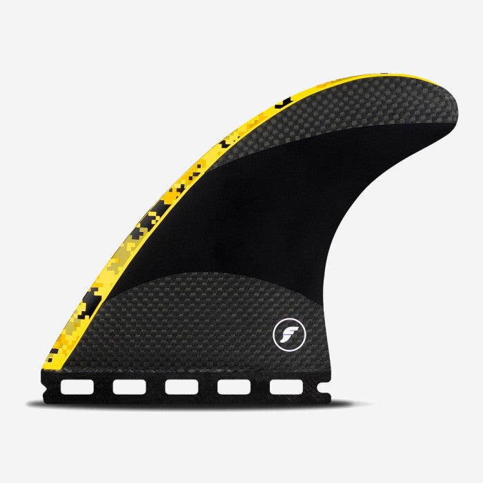 Set de quillas de surf Futures John John Florence Techflex Neon Yellow Medium en color amarillo neón y carbono