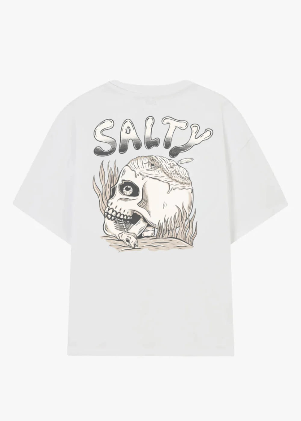 Camiseta de surf Salty Bones Tee con diseño gráfico de huesos en la espalda
