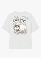 Camiseta de surf Salty Bones Tee con diseño gráfico de huesos en la espalda