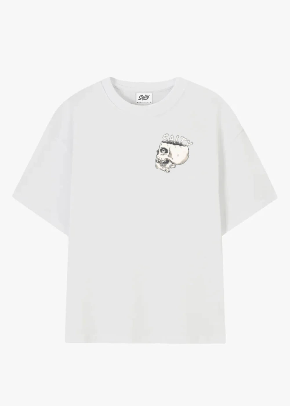 Camiseta de surf Salty Bones Tee con diseño gráfico de huesos en la espalda