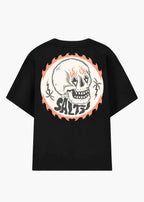 Camiseta de surf Salty Flame Tee con diseño gráfico de fuego en la espalda