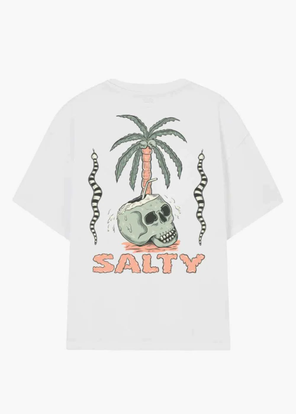Camiseta de surf Salty Kokonut Tee con diseño de palmeras en la espalda