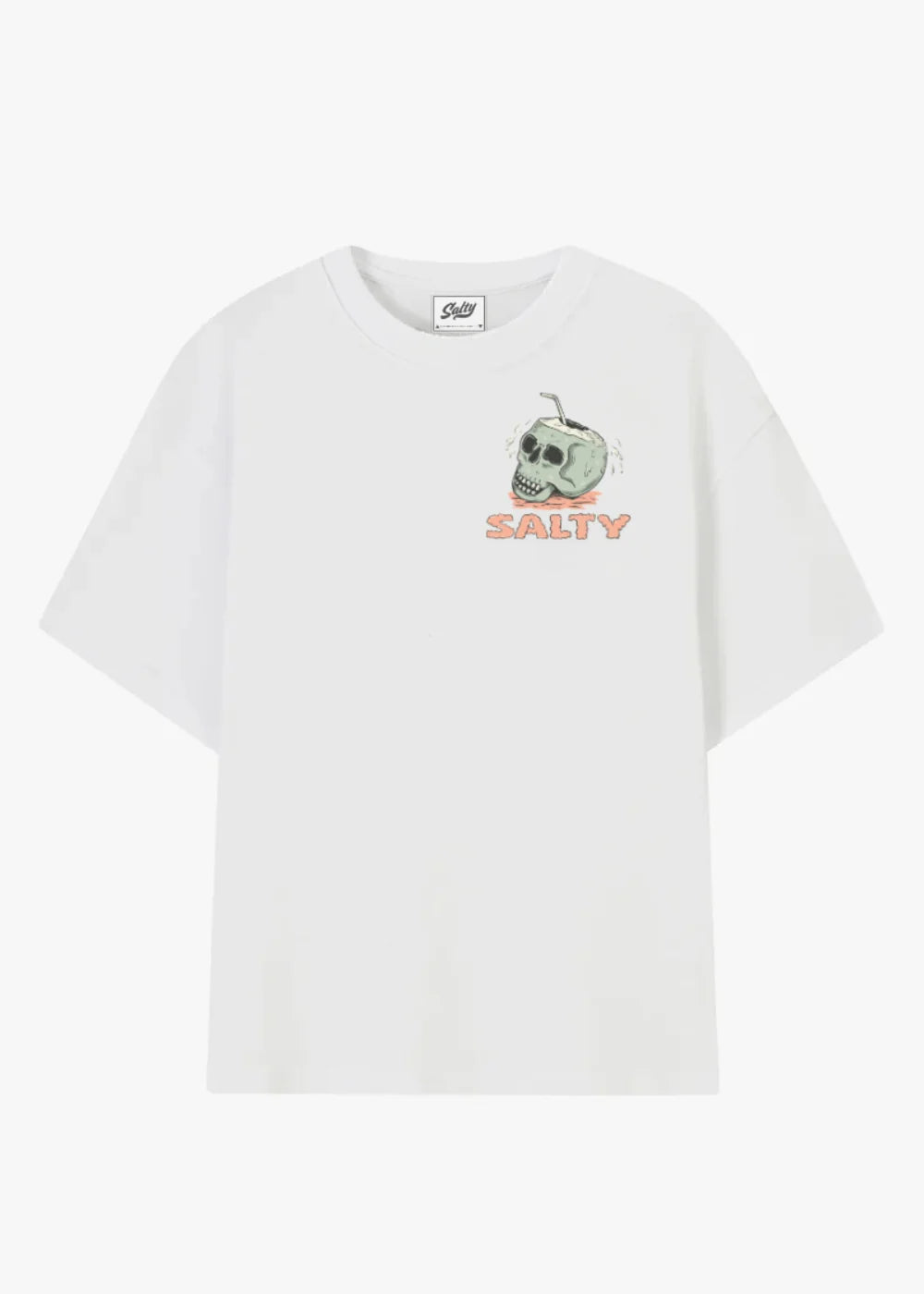 Camiseta de surf Salty Kokonut Tee con diseño de palmeras en la espalda