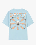 Camiseta de manga corta surfera Salty Blue Strike Tee en color liso con gráfico en el pecho
