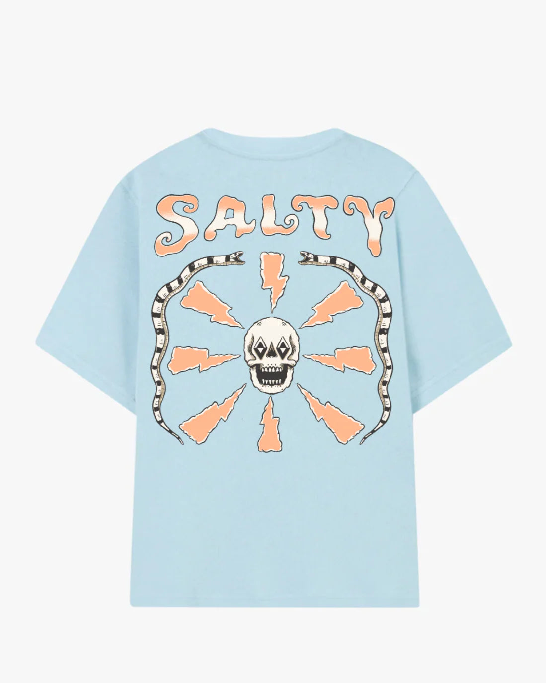 Camiseta de manga corta surfera Salty Blue Strike Tee en color liso con gráfico en el pecho