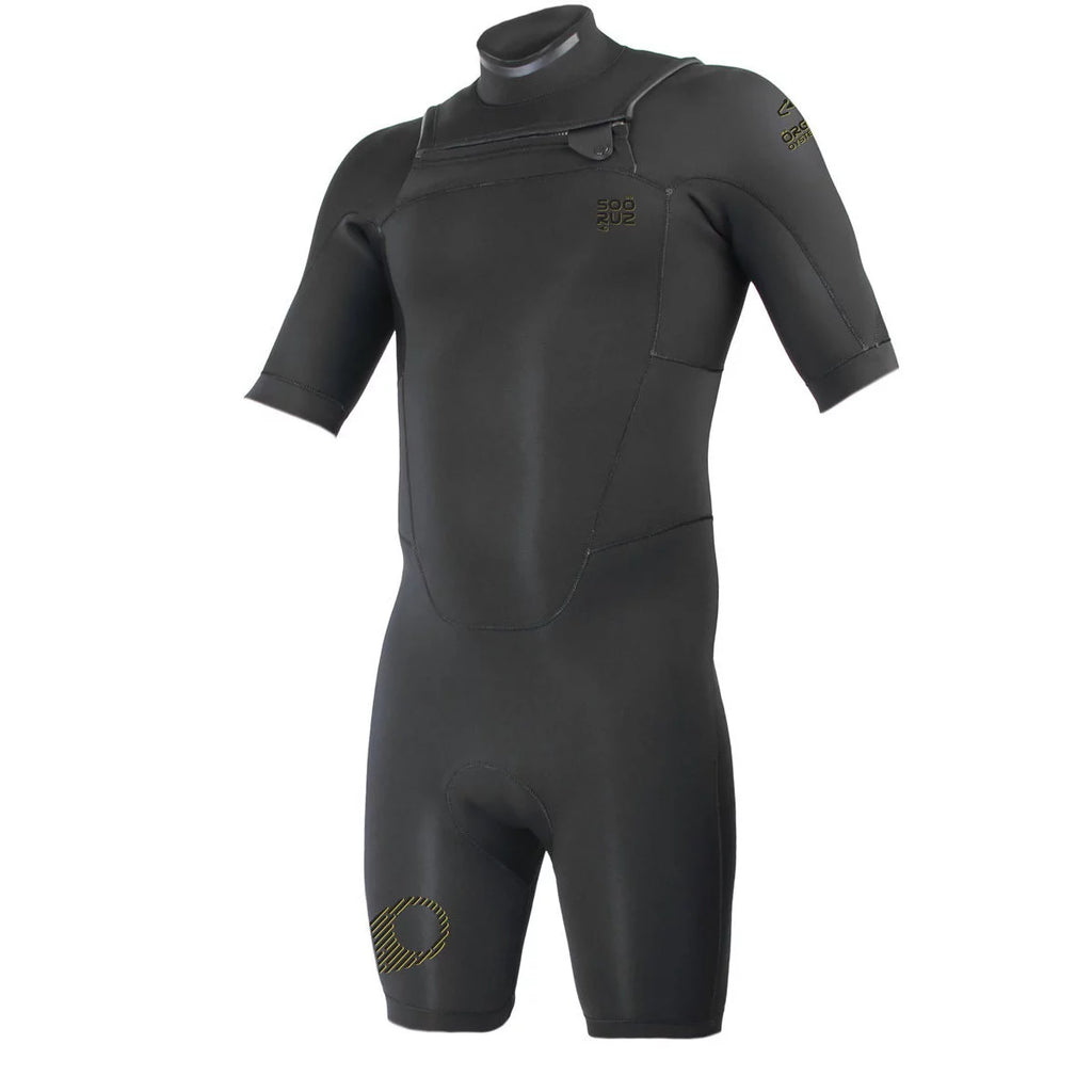 Traje de neopreno shorty manga corta para hombre Soöruz Fighter 2 2 mm Front Zip en color negro