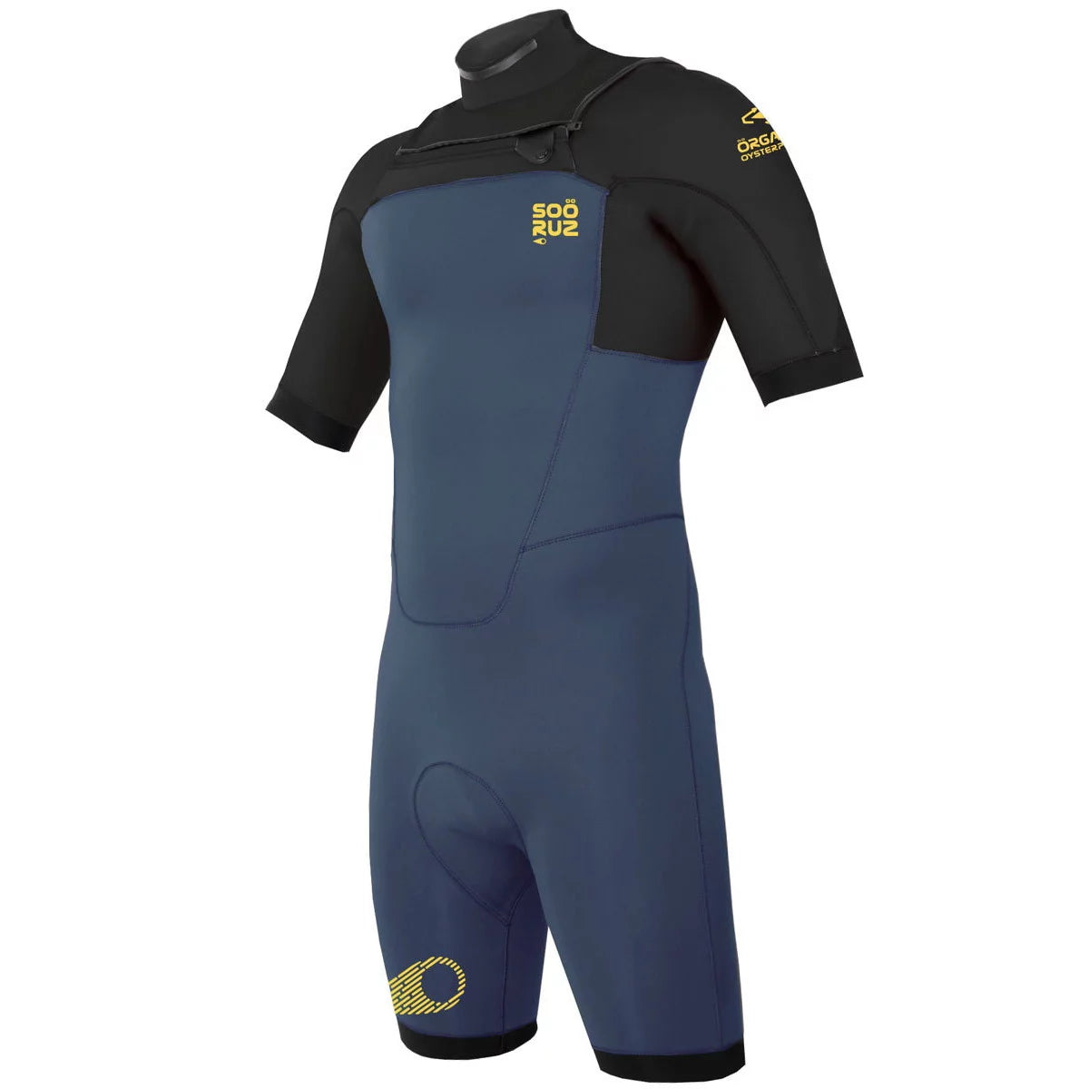 Traje de neopreno shorty de manga corta para hombre 2/2mm Soöruz Fighter Chest Zip color azul