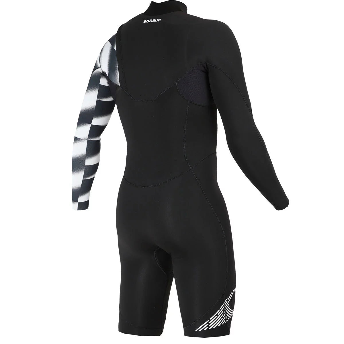 Traje de neopreno shorty de manga larga para hombre 2/2mm Soöruz Fighter Pro Zip Free sin cremallera color negro