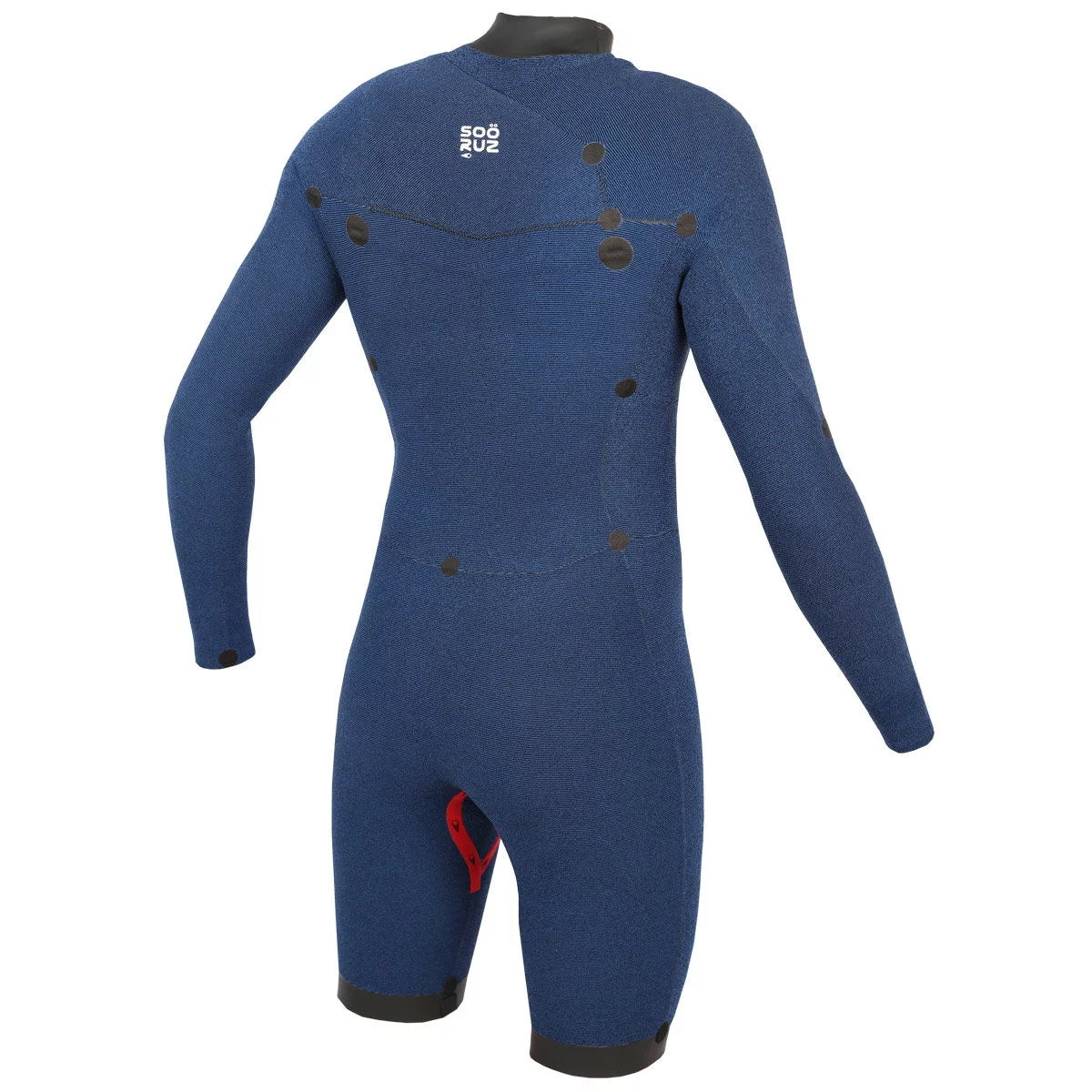 Traje de neopreno shorty de manga larga para hombre 3/2mm Soöruz Fighter Chest Zip color azul