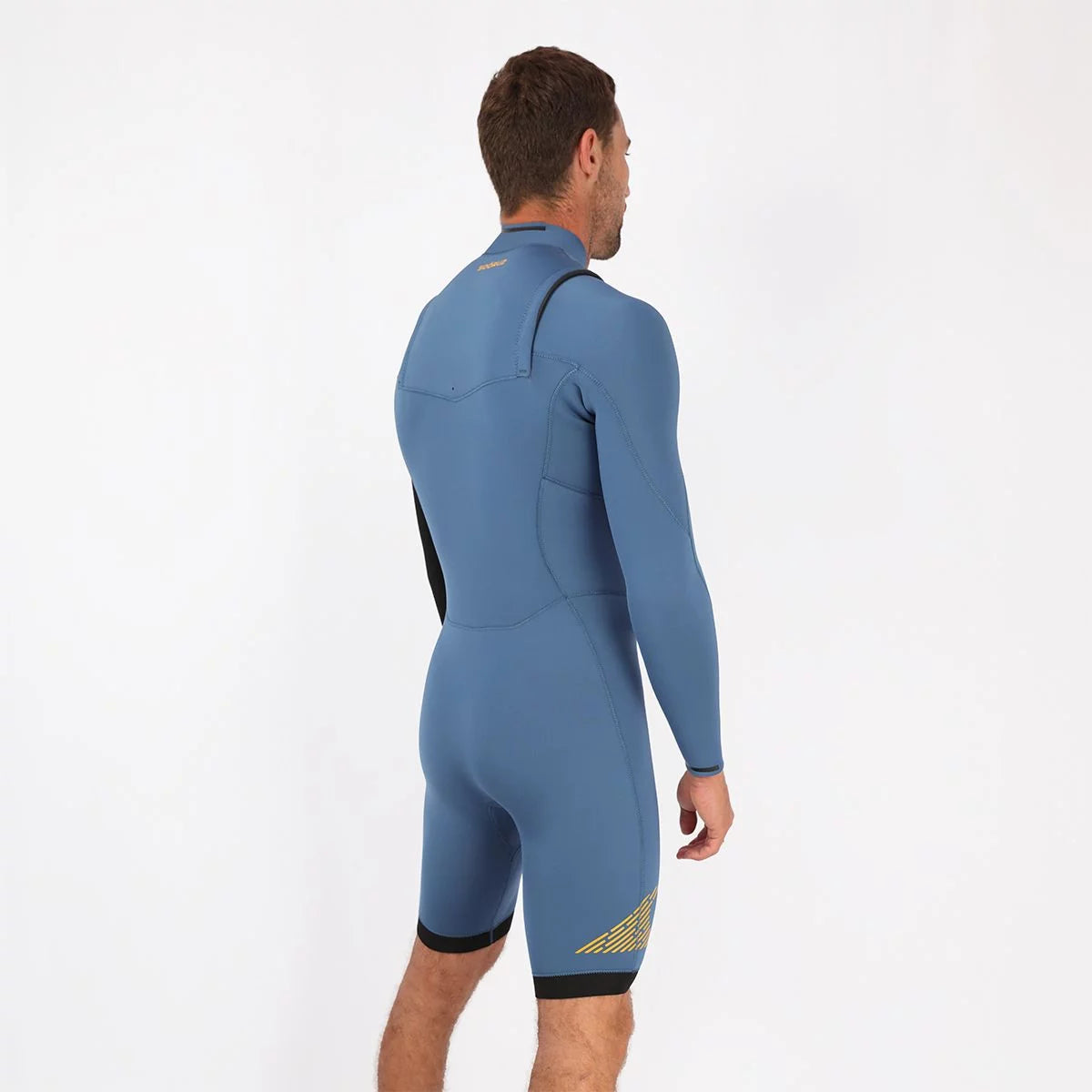 Traje de neopreno shorty de manga larga para hombre 3/2mm Soöruz Fighter Chest Zip color azul