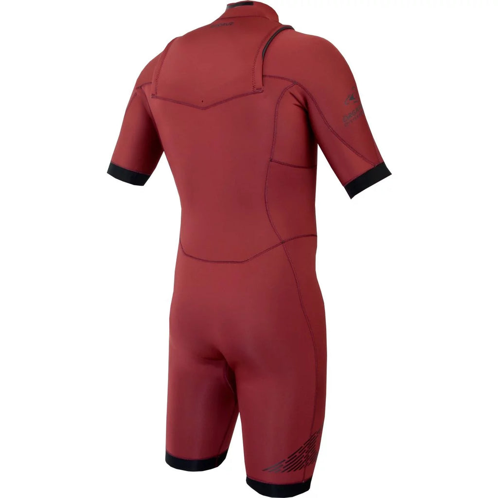 Traje de neopreno shorty para hombre Soöruz Fighter 2 2 mm Front Zip color rojo