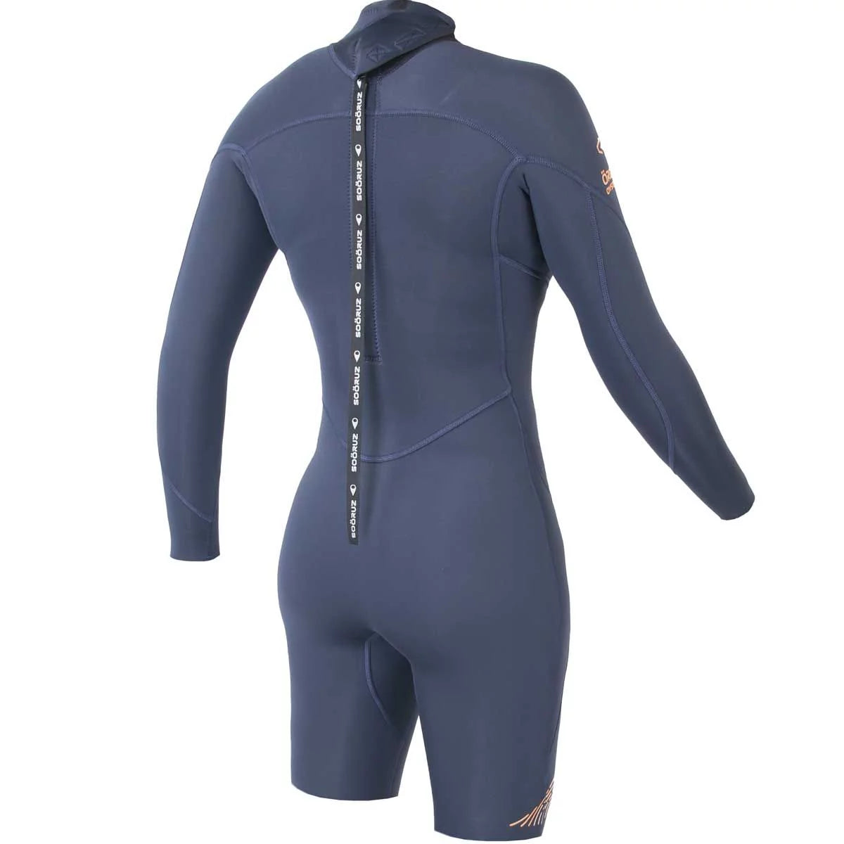 Traje de neopreno corto para mujer 2/2mm Soöruz Fly Back Zip color azul marino