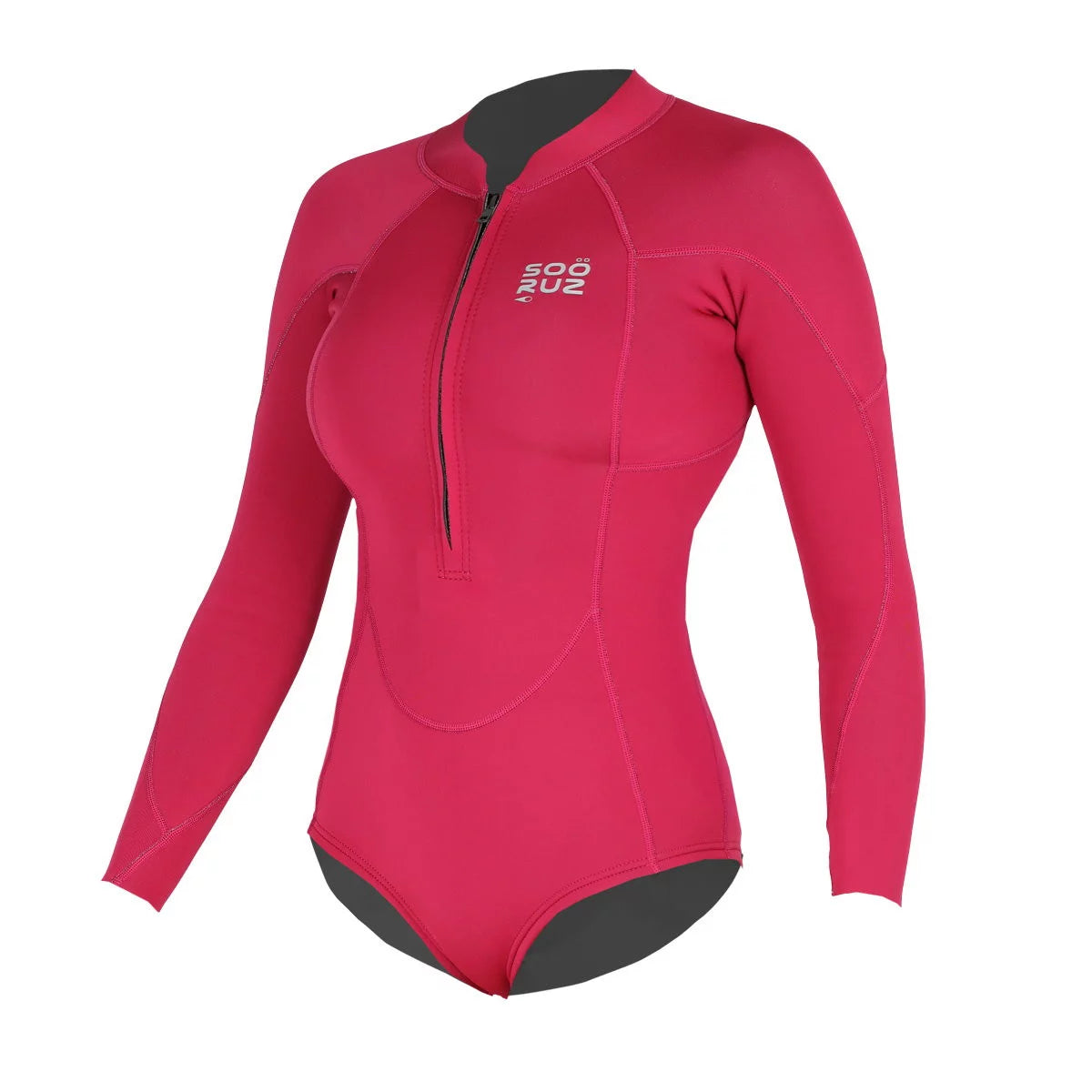 Traje de neopreno corto manga larga para mujer 1/1mm Soöruz Divine Mini Zip color rosa