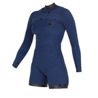 Traje de neopreno corto manga larga para mujer 2/2mm Soöruz Divine Front Zip color rosa