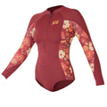 Traje de neopreno corto manga larga para mujer 1/1mm Soöruz Divine Mini Zip color rojo