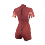 Traje de neopreno corto para mujer 2/2mm Soöruz Divine Back Zip color rojo