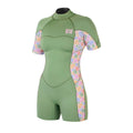 Traje de neopreno corto para mujer 2/2mm Soöruz Divine Back Zip color verde